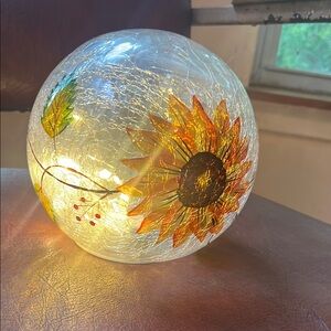 Sunflower Glass Globe Light